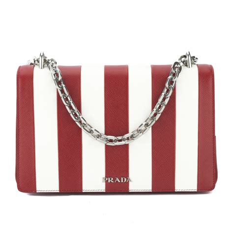 prada red and white striped handbag|prada saffiano red bag.